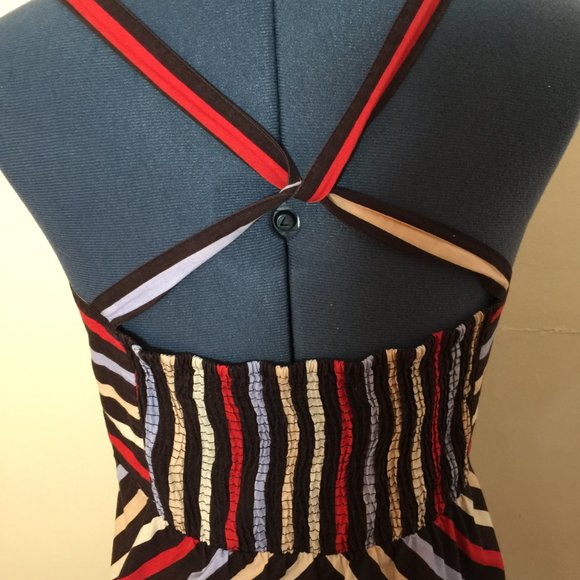 Brand Unknown (Tag Cut Out) Chevron Striped Cotton Dress Size S - Picture 2 of 6